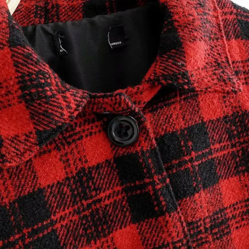 Ms XE75 European and American wind new plaid tassel soft coat