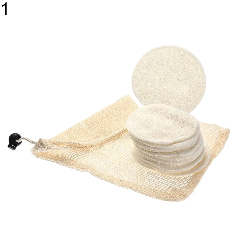 H571f147a4ef645239062ef8646cec11aV 12Pcs/Set Reusable Make Up Remover Pads Washable Bamboo Cotton Puff With Laundry Bag Wipes Face/Eye Clean Facial Skin Care Tool