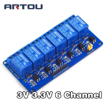 

3V 3.3V 6 Channel Relay Module Low Level Trigger with Optocoupler PCB Board Relay Output 6 way Relay Module for Arduino