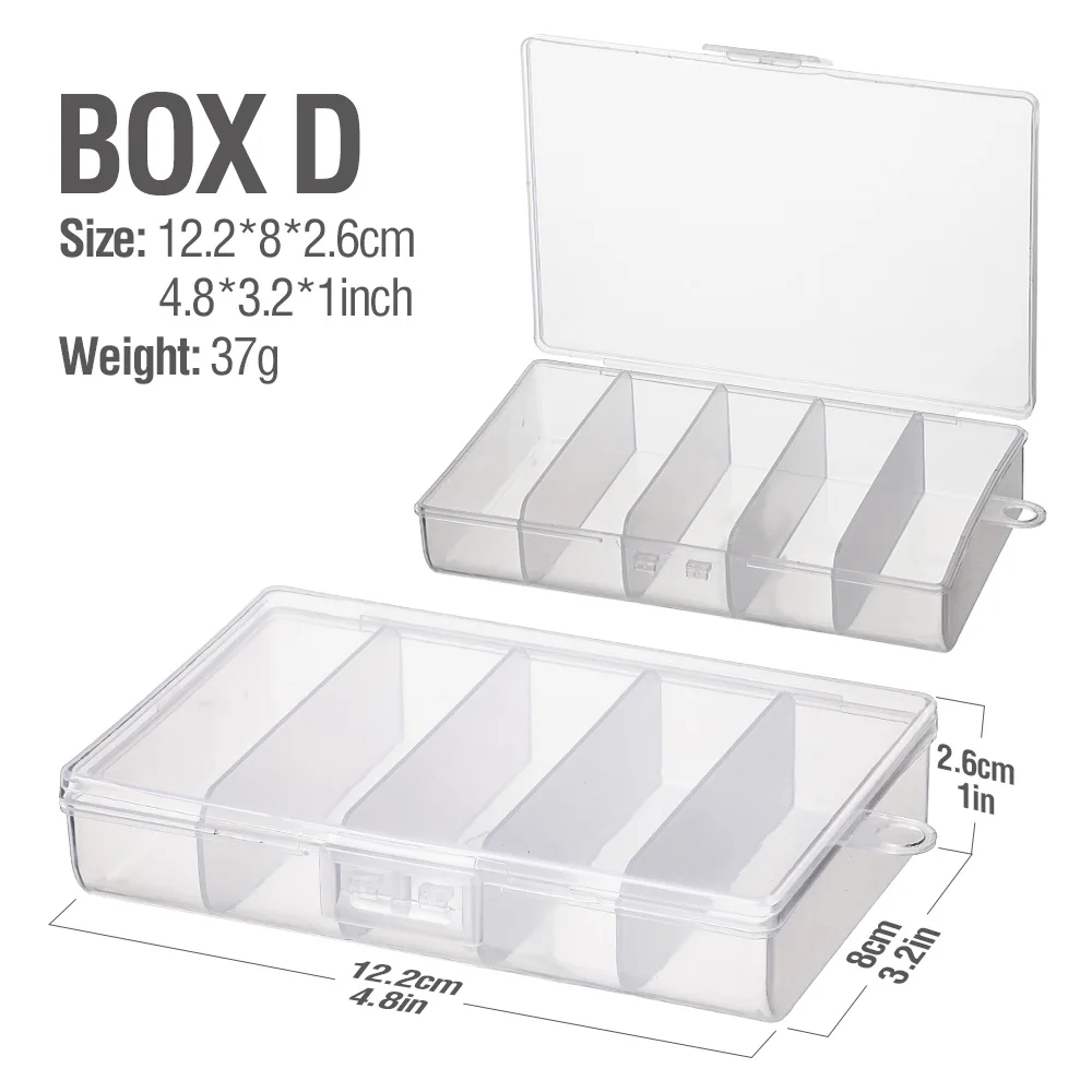 BOX D DONQL коробка для рыболовных снастей для приманки Крючки прозрачная пластиковая емкость для хранения приманки коробка для ловли карпа снасти Аксессуары отсек Коробка - Цвет: BOX D