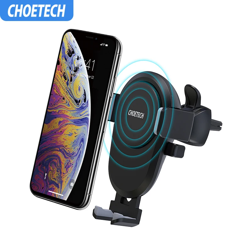 

CHOETECH 10W Qi Wireless Charger Car Phone Holder for iPhone X XR 8 Fast Wireless Charging for Samsung S10 Xiaomi Qi Wireless