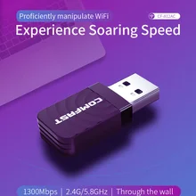 Comfast CF-812AC, высокая мощность, 1300 Мбит/с, мини сетевая карта, Двухдиапазонная, 2,4G& 5,8G, Wi-Fi, передача, прием сигнала, поддержка Wi-Fi сигнала для Windows