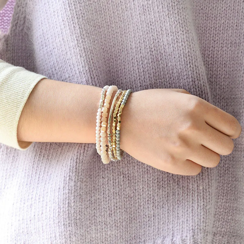 Natural Crystal Bracelets Beaded Bracelet With Elastic For Best Couple Jewelry 18cm(7 1/8") long 1 Piece stone bead bracelet,crystal quartz bracelet,natural stone bracelet,beaded bracelet,crystal bracelet