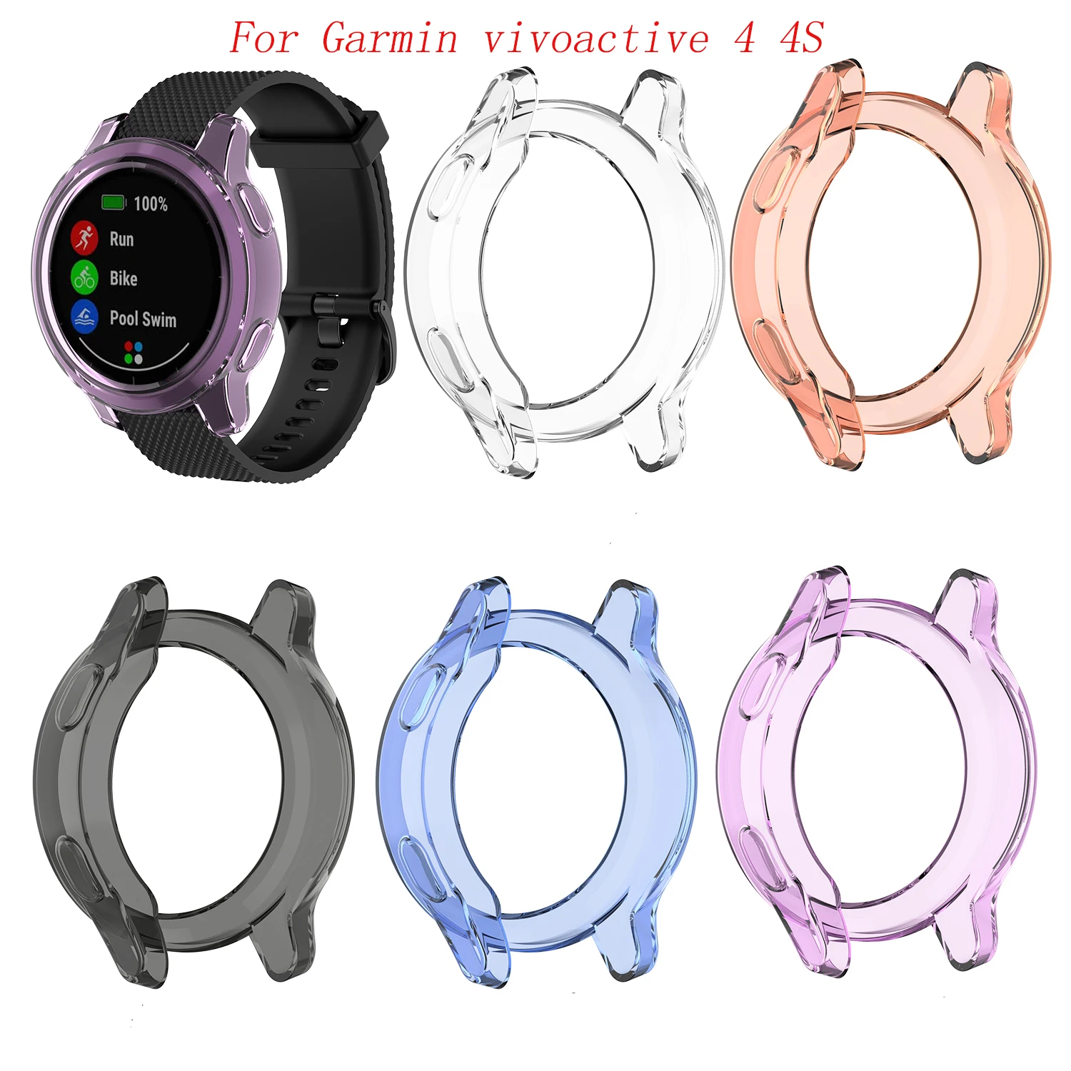 Мягкий ТПУ защитный силиконовый чехол для Garmin vivoactive 4 4S, аксессуары для умных часов, защитный чехол