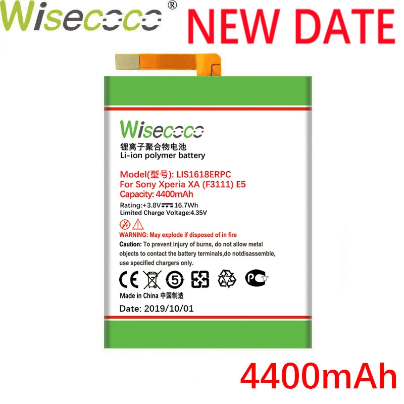 Wisecoco 4400 мА/ч, LIS1618ERPC Батарея для SONY Xperia XA(F3111) E5 F3313 F3112 F3116 F3115 F3311 G3121 G3123 G3125 G112 G3116