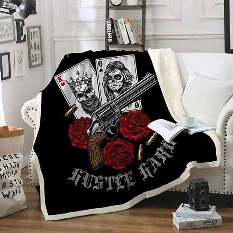 Sugar Skull Blanket For Kids Adult Soft Plush Fleece Throw Office Travel Nap Adults Bed Weight Blankets | Дом и сад