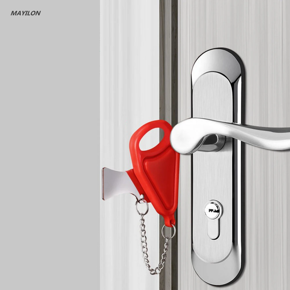 Portable Hotel Door Lock Locks Self-Defense Door Stop Travel Accommodation Door  Stopper Door Lock 