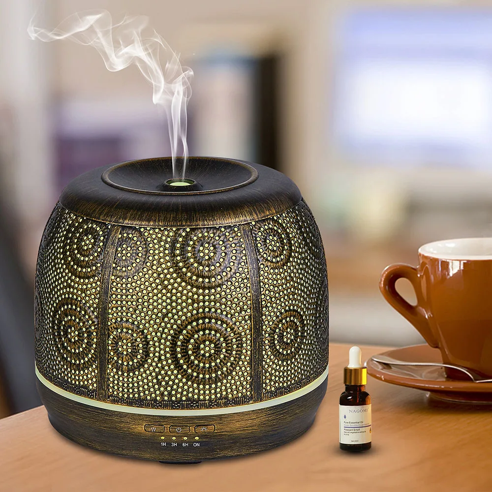 Aroma Essential Oil Diffuser Metal Ultrasonic Air Humidifier Cool Mist