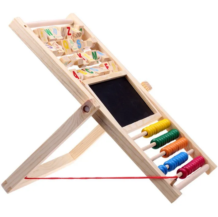 

Wooden Multi-functional Drawing Board xue xi jia Flat Rack Calculation Doubled Pinyin Beaded Bracelet Bead-stringing Toy Number
