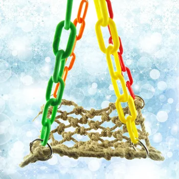 

Durable Parrot Swing Soft Hemp Rope Nontoxic Multipurpose Utility Climbing Net for Birds Cockatoo Parrots Small Pets