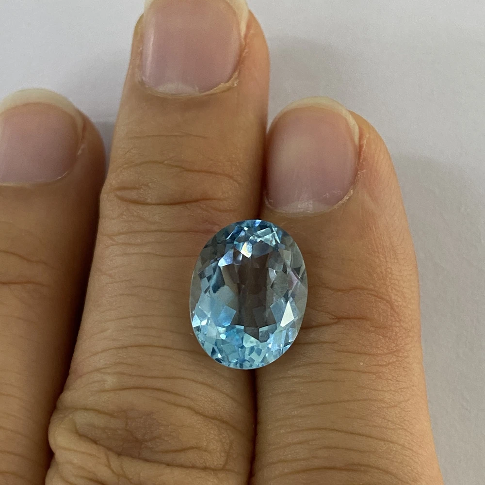 10&times;8mm 3.4 carats natural topaz Oval cut sky blue topaz gemstone loose stone