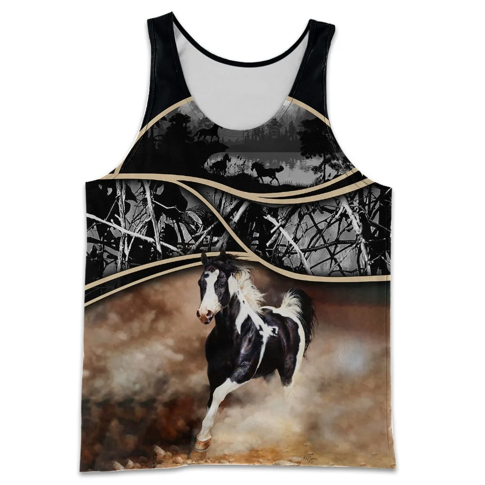 Sommer Männer weste 3D t-shirt Liebe Pferd Gedruckt Harajuku Ärmelloses T-shirt Unisex Casual Tank tops Großhandel und Drop verschiffen – Detail 8