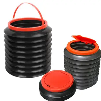 

Car Garbage Can Foldable Garbage Can 4L Trash Can For Car Multifunction Telescopic Bucket Car Accessories
