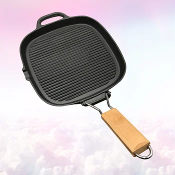 

Cast Iron Skillet Foldable Frying Pan Pancake Pan Omelette Pan Pre-Seasoned Pan for Home Restaurant (Black)