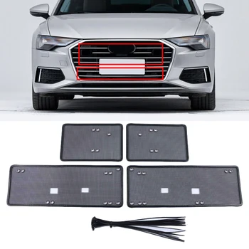 

For Audi A6 C7 C8 2011-2020 Car Accessories Stainless Steel Front Grille Insert Net Anti Pest Dust Garbage Proof Inner Cover Net