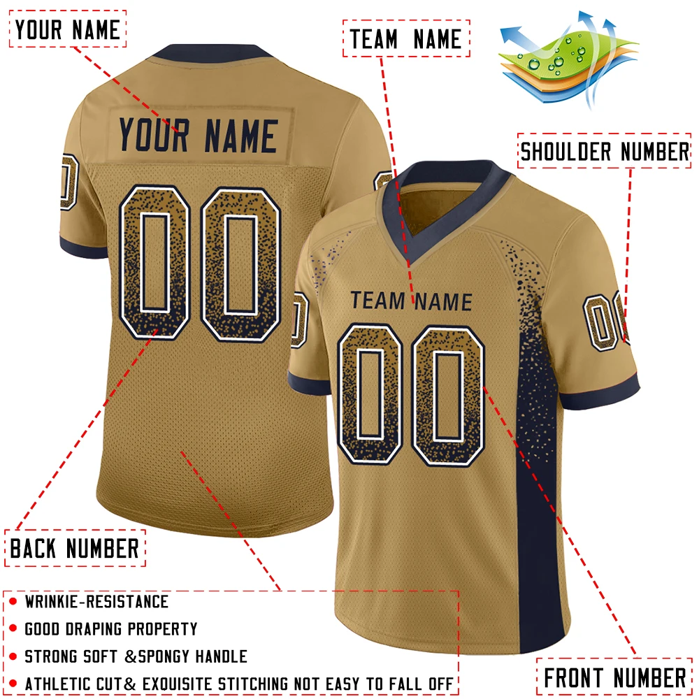 Football Jersey Design Your Own Team Name&Number Embroidered Breathable Absorbent Sportswear for Male/Female/Kids