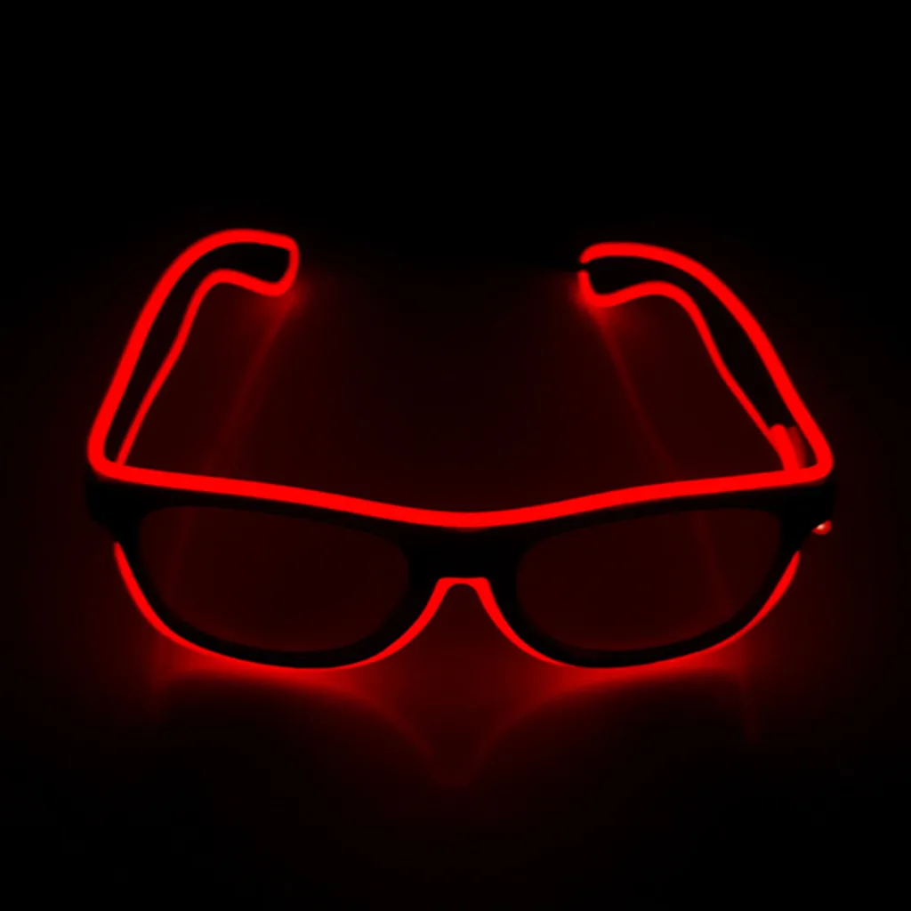 Мигающие очки, EL Wire, светодиодный, светящиеся, вечерние, для вождения, принадлежности, светильник, новинка, подарок, яркий светильник, фестиваль, светящиеся солнцезащитные очки - Цвет: Red