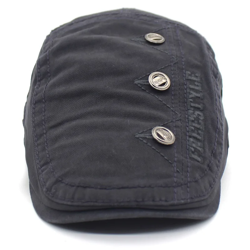 Newsboy Cap Beret Hat Spring Summer Letter Embroidery Men Cotton Flat Peaked Cap Women 10