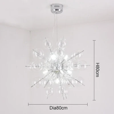 Nordic glass ball bubble pendant lamps post modern art restaurant bedroom living room pendant lgihts - Цвет корпуса: D80CM clear