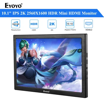 

Eyoyo EM10T 10.1Inch 2560X1600 2K 72% NTSC Mini HDMI Portable Monitor HDR LCD Screen for PS3 PS4 Switch Xbox Laptop PC Display