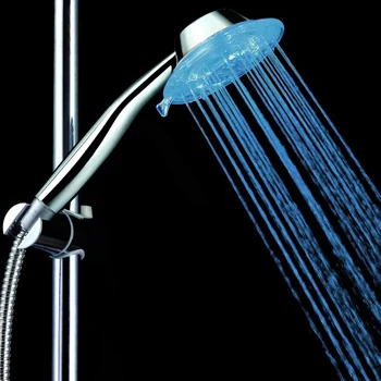

New Waterfall Multicolor LED Chuveiro Shower Head Sprinkler Handheld Douche Temperature Sensor 7 Color with 2 Adjustable Mode