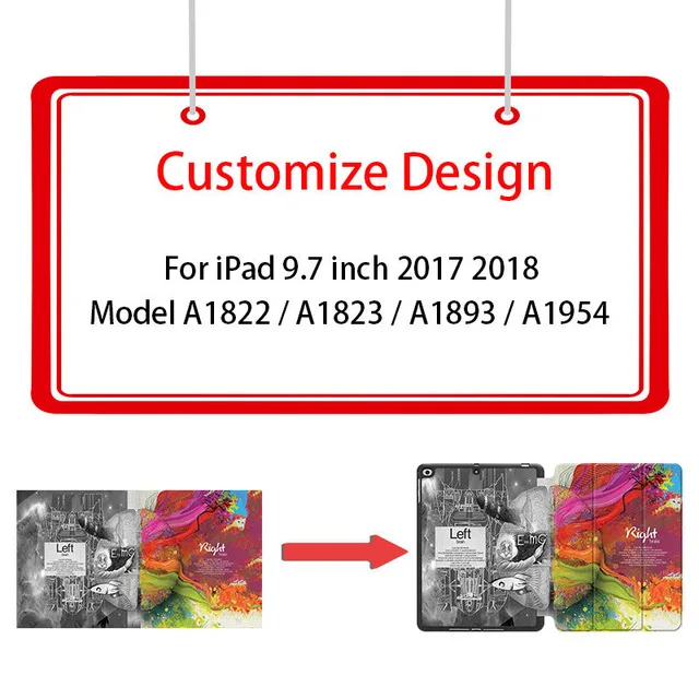 MTT чехол для Apple iPad 9,7 дюймов A1893 A1954 из искусственной кожи с откидной умный защитный чехол для планшета чехол Coque A1822 A1823 - Цвет: Custom Design