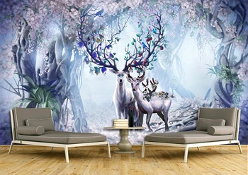 

[Self-Adhesive] 3D Elks WG192 Wall Paper mural Wall Print Decal Wall Murals Belly