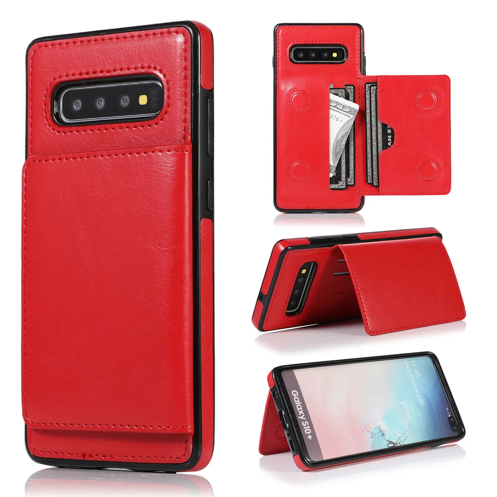 Red ZhiYue BJ Чехол-кошелек для samsung Note 10, 9, 8, S10, S9, S8 Plus+, магнитный держатель для карт, Роскошный Кожаный противоударный защитный чехол-подставка - Цвет: Red ZhiYue BJ