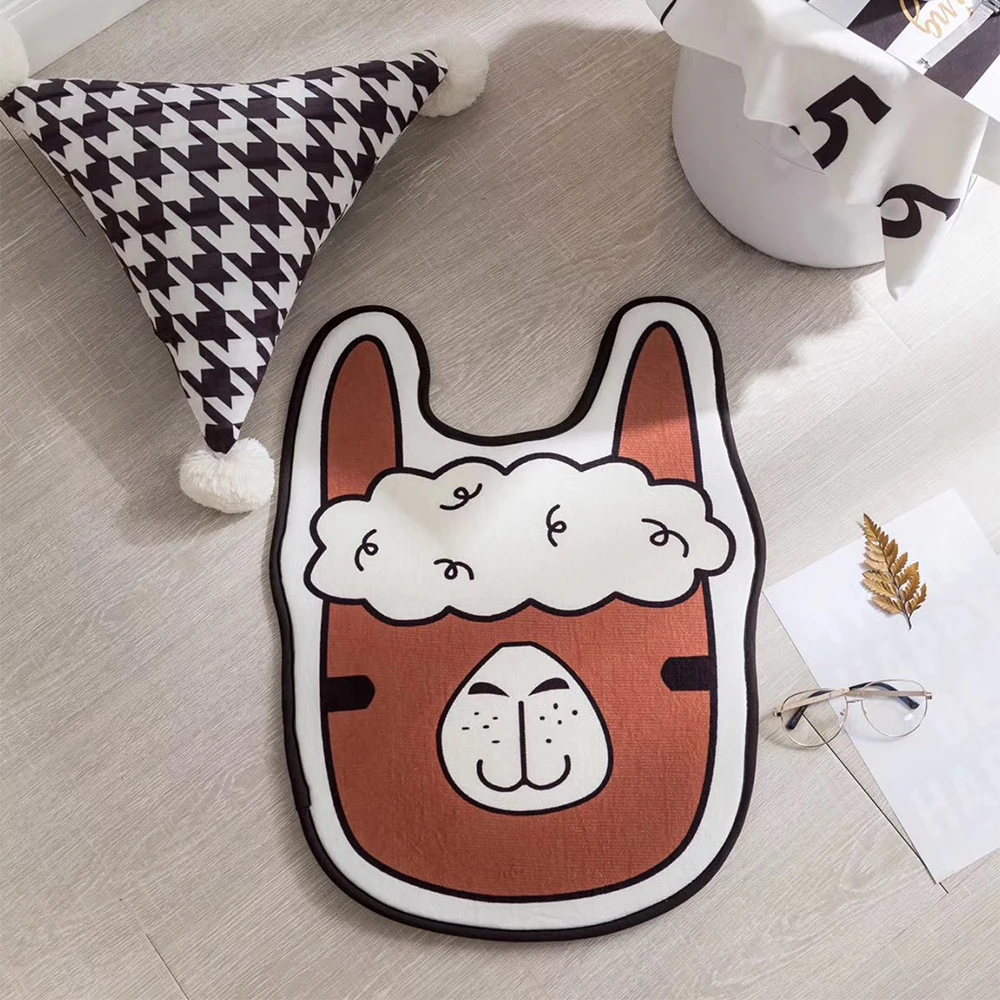 Мультяшный стиль рисунок альпака ковер нескользящий мягкий коврик для ванной коврик для гостиной Украшение полиэстер монден Прямая поставка O30