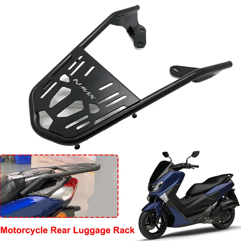 Portaequipajes Trasero Para Yamaha Nmax 155 (2020-2023) - Aluminio Negro, Fácil Instalación
