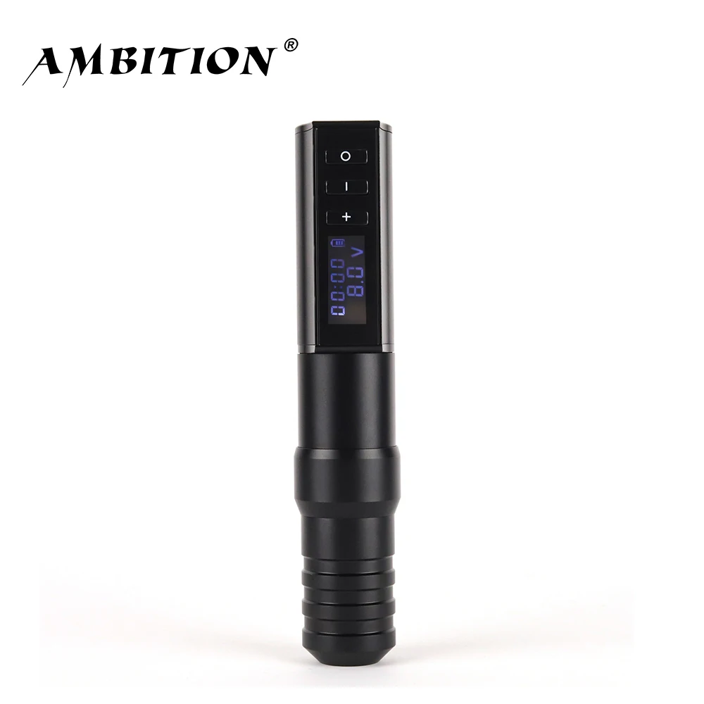 Ambition hunter wireless Tattoo pen machine 1650mAh Lithium Battery Power Supply LED Digital for body art