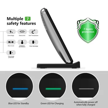 

Qi Wireless Phone Fast Charging Stand, Desktop Cellphone Charger Holder Universal