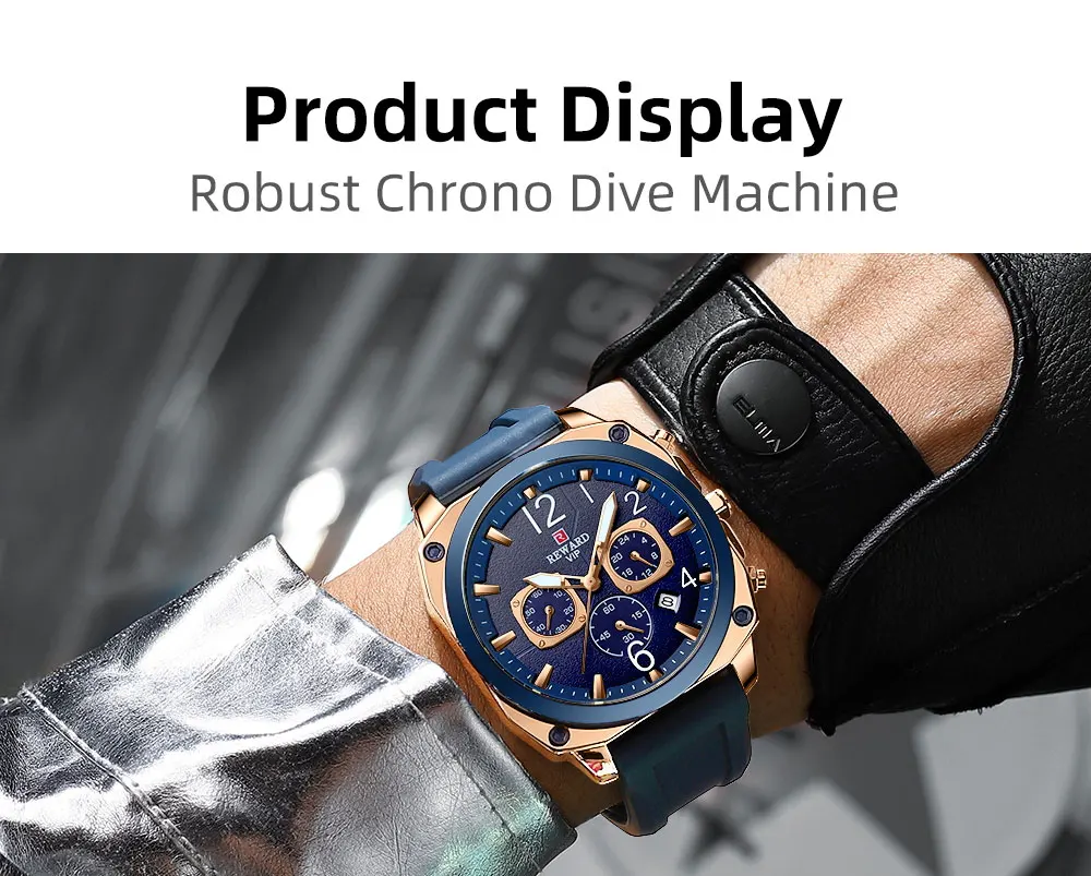 2022 New REWARD Mens Watches Top Luxury Brand Chronograph Waterproof Military Men Quartz Sport Wristwatch+Box Relogio Masculino