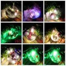 Прозрачная Елочная игрушка оптом пластиковый, шарообразный, светодиодный светильник 8 см интерьерные цветные огни интерьерные шары реквизит для фотосъемки