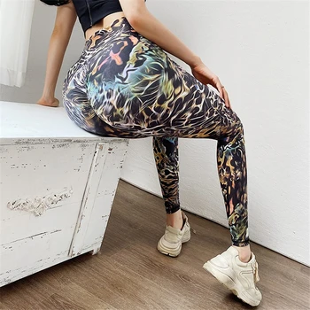 

Women Legging 2020 Seamless Gym Pants Female High Waist Lift Hip Running Sports Pants Tie-dye Print Push Up Leggins Pants