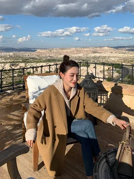 

Small Suit Collar Double Face Cashmere Outerwear Winter New Korean Coat Women's Middle And Long Wool Overcoat