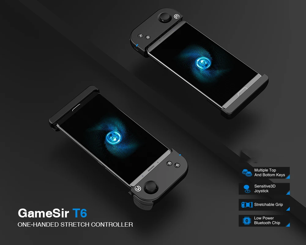 T6 bluetooth-контроллер с одной рукой, растягивающийся игровой джойстик, беспроводной геймпад, 4,5-6,7 дюймов, телефоны на базе iOS непосредственно в PUBG