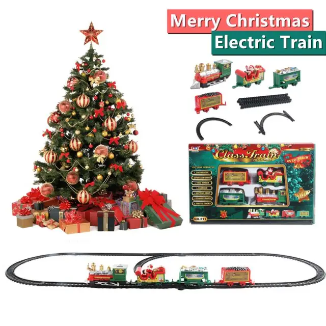 Christmas Train Set Railway Tracks Toys Creative Decor Christmas Tree Train Gift Toy For Kids Birthday Merry New Year Party Gift 1