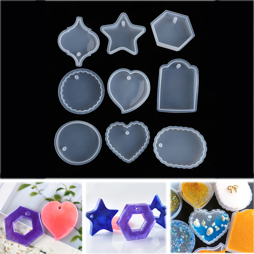 1PC Transparent UV Epoxy Silicone Mould Stars Heart Resin Mold Wax Molds DIY Crystal Pendant Crafts Jewelry Making Tools | Дом и сад