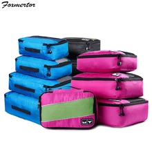 Foxmertor, упаковочные кубики, модная дорожная сумка для путешествий, сетчатая упаковка, органайзер, дышащий нейлон, для мужчин и женщин, для путешествий, чемодан, органайзер, набор