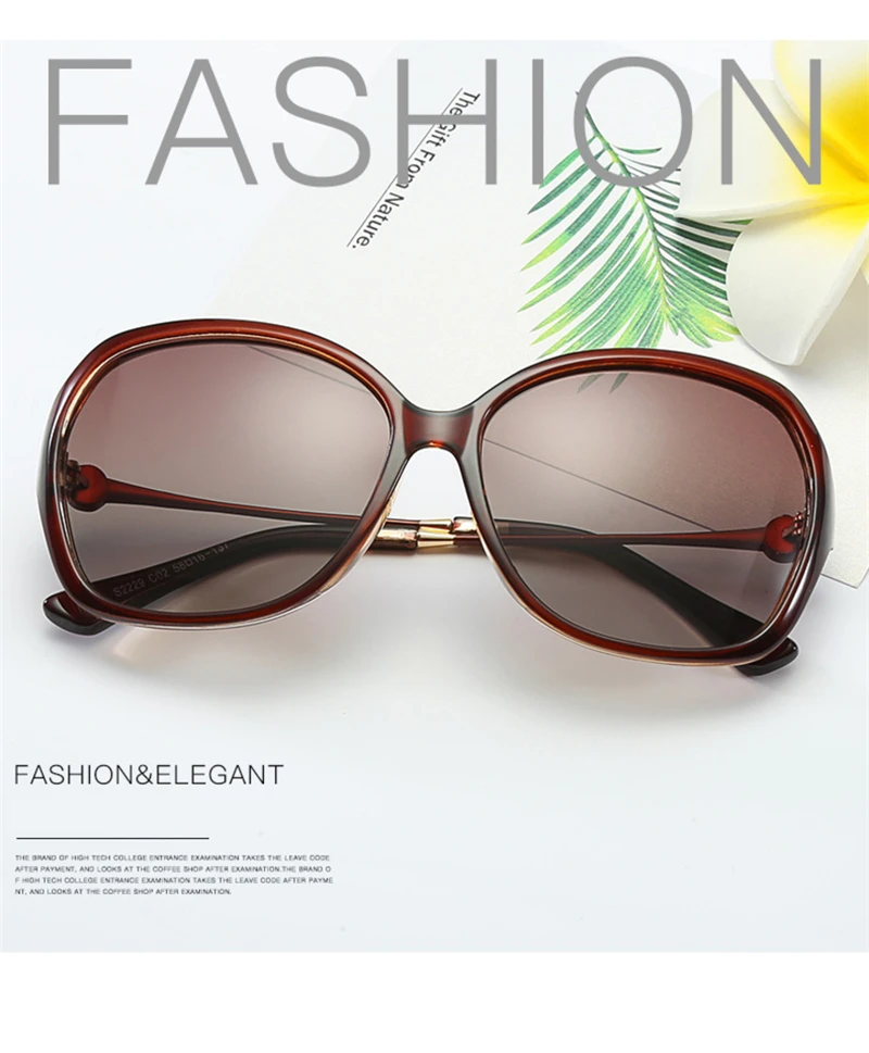 Big Box Polarized Sunglasses Women High Quality Plastic Frame Classic Brand Designer Sun Glasses For Driving Shades UV400