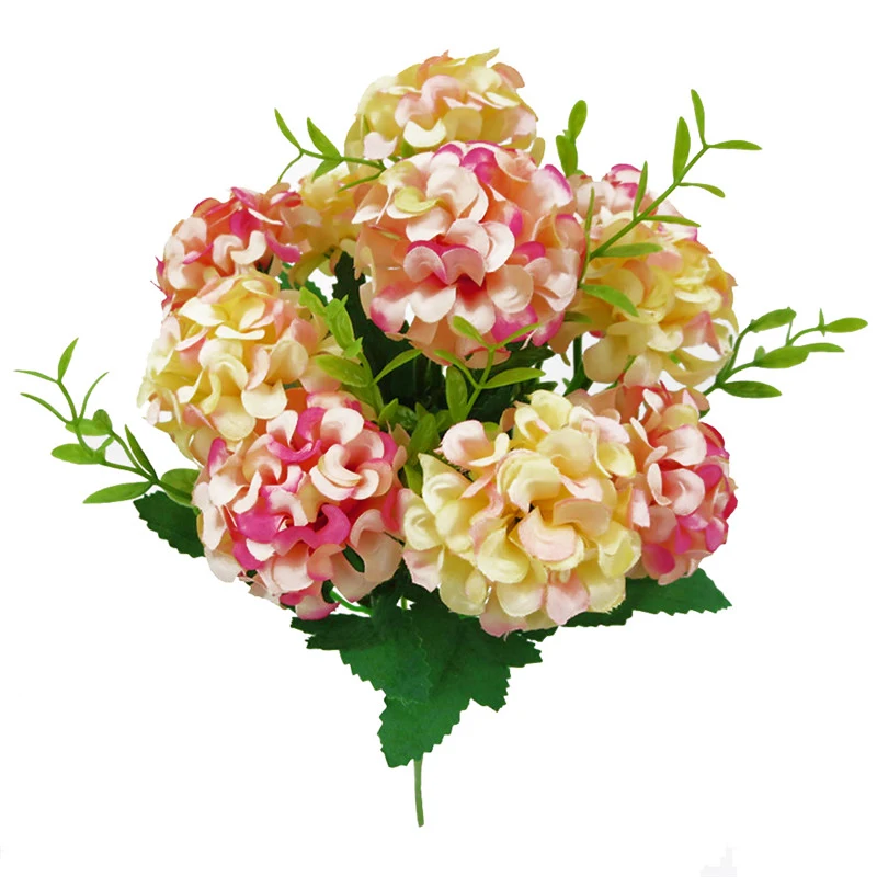 10 головок искусственная Гортензия Букет невесты свадебное украшение дома для цветочной композиции ваза искусственный цветок трава