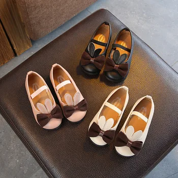 

Summer Children Shoes For Girls Princess Leather Shoes School Fashion Bow Kids cute Flat Shoes Wedding Party shoe