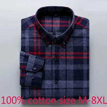 Новая мода хлопок клетчатое с длинным рукавом мужские повседневные платья рубашки Умные повседневные фланелевые мужские большие размеры MLXL2XL3XL 4XL 5XL 6XL 7XL