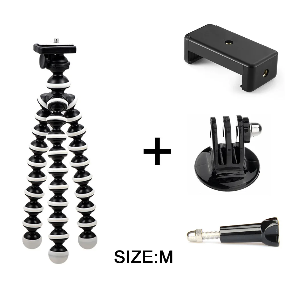 SET M 1 GAQOU M L размер гибкий штатив Мини Gorillapod монопод штатив-Осьминожка для Gopro Цифровая камера Canon Nikon мобильный телефон - Цвет: SET M 1