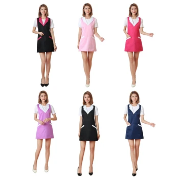 

Barber Sleeveless Nail Waitress Apron for Women Restaurant Kitchen Home Apron Adult Work Coffee Shop Apron with Pocket