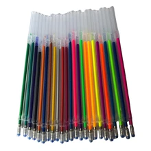 Juego de bolígrafos de Gel con purpurina de 24 colores, recargas de colores bolígrafo de neón con purpurina para colorear libros Craft Doodling Drawing Highlighter