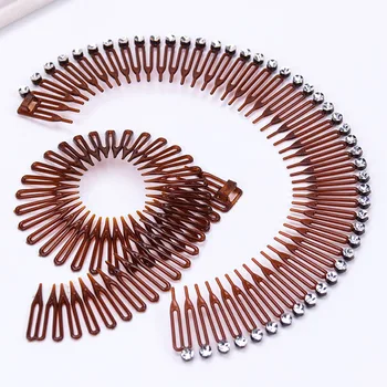

1PCs Plastic Full Circle Stretch Diamond Flexible Comb Teeth Headband Hair Band Clip Face Wash Fixed Hair Accessories