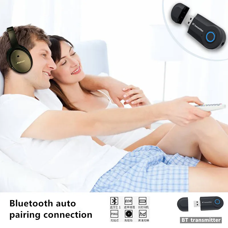 Bluetooth передатчик 3,5 мм разъем аудио адаптер беспроводной Bluetooth стерео аудио передатчик адаптер для ТВ наушники Колонки