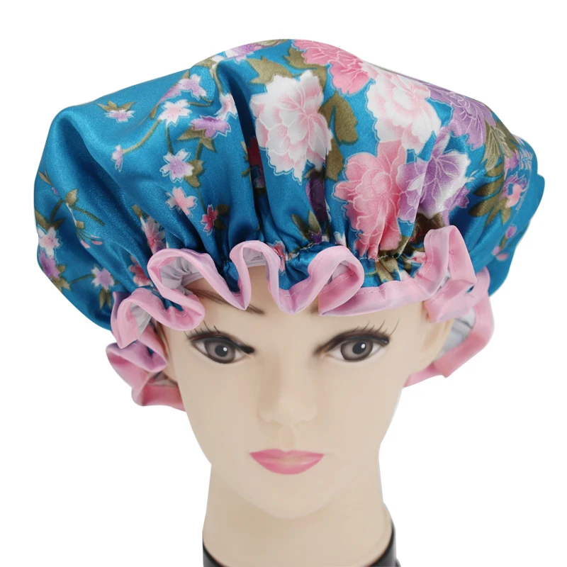 蓝底芙蓉花正面白底